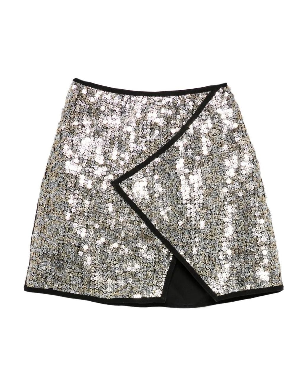 MITILIANE COUTURE Gray Sequin-Embellishment Skirt
