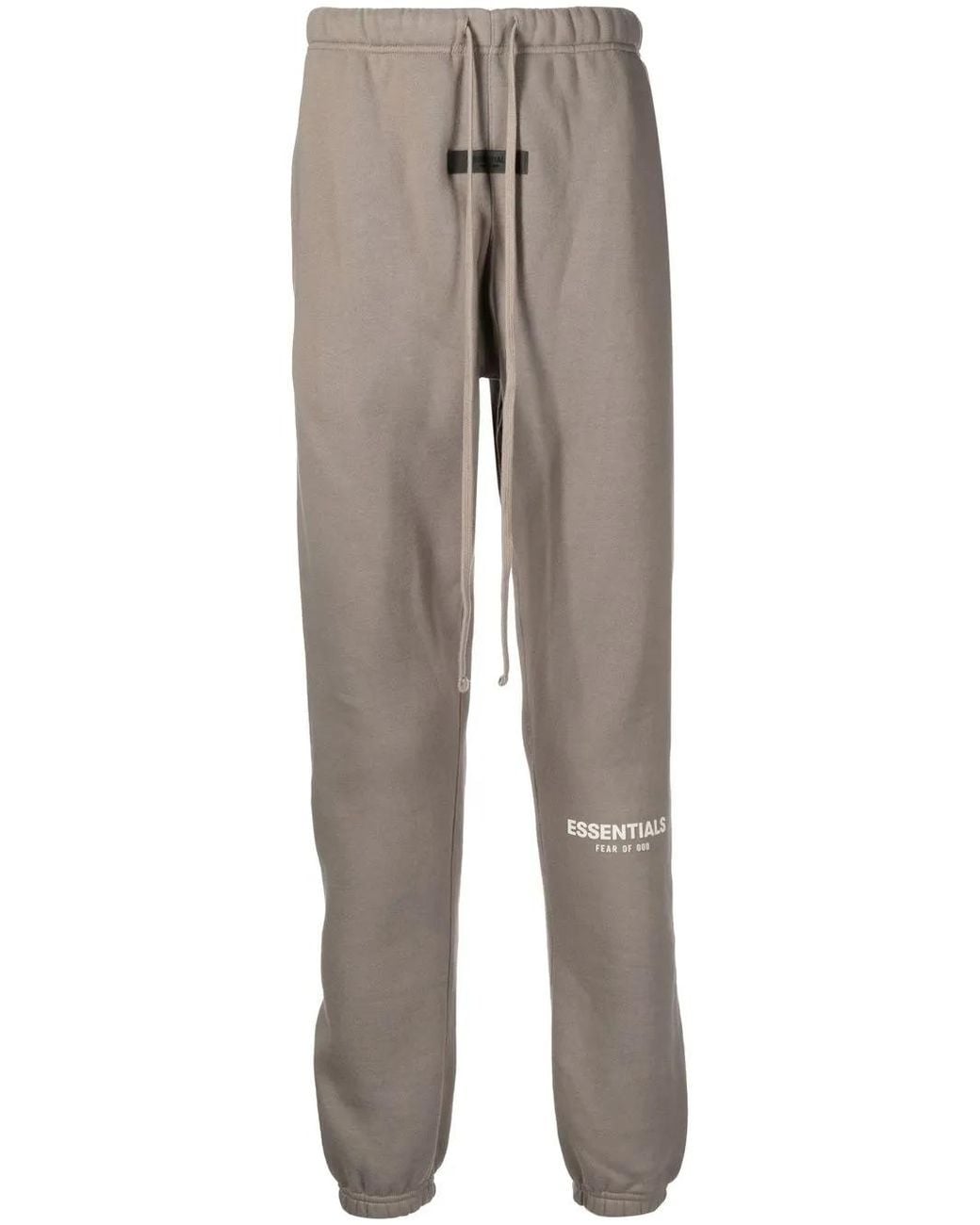 Fear Of God Gray Logo-Print Drawstring Track Pants for men