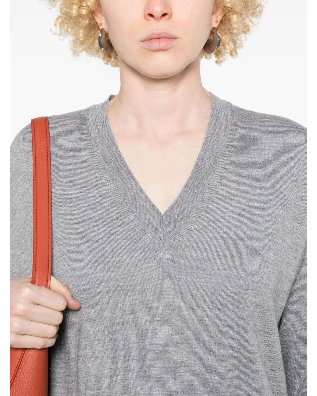 Peserico Gray Lurex-Detail Sweater