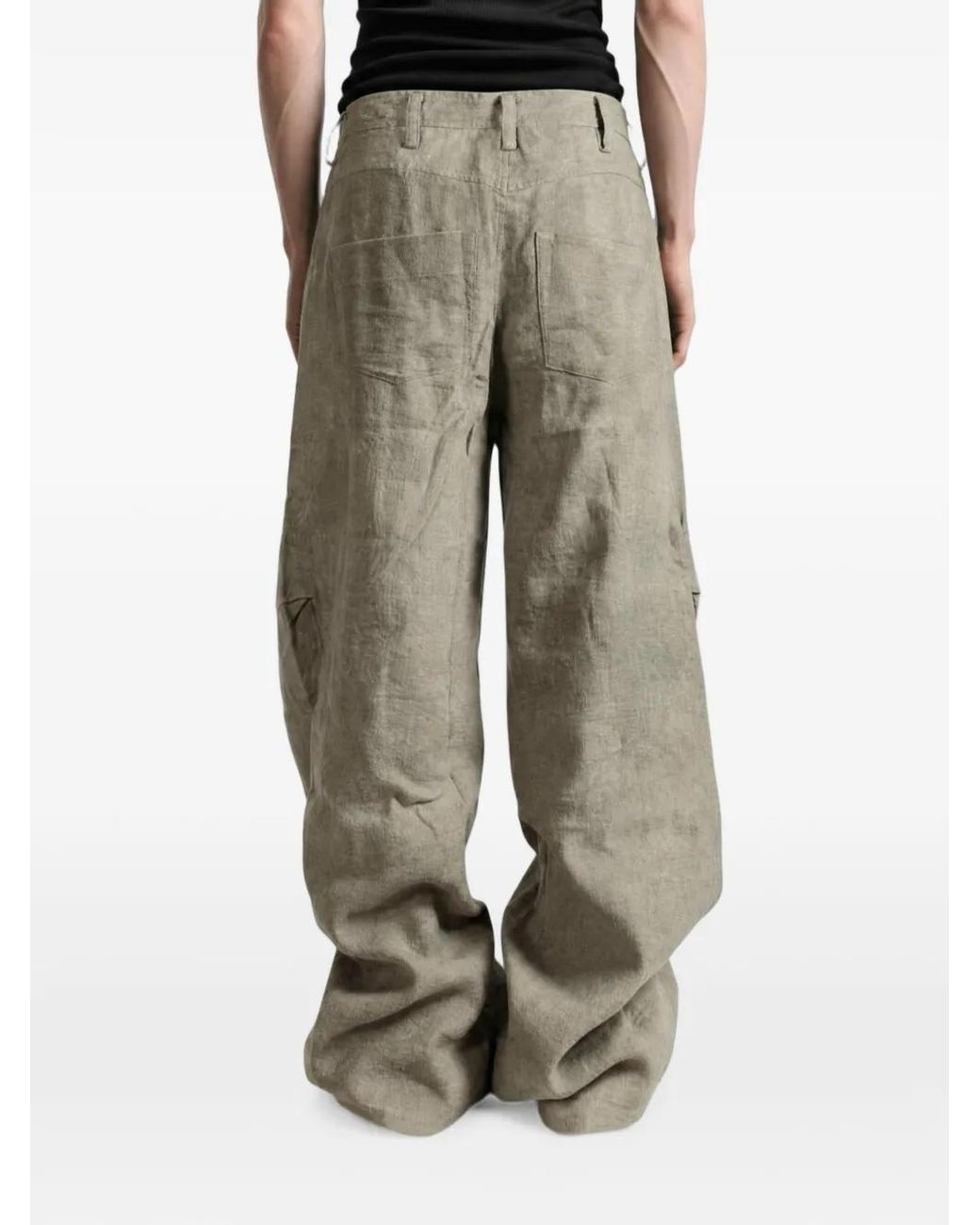Ziggy Chen Green Pantalon Ample À Design Plissé for men