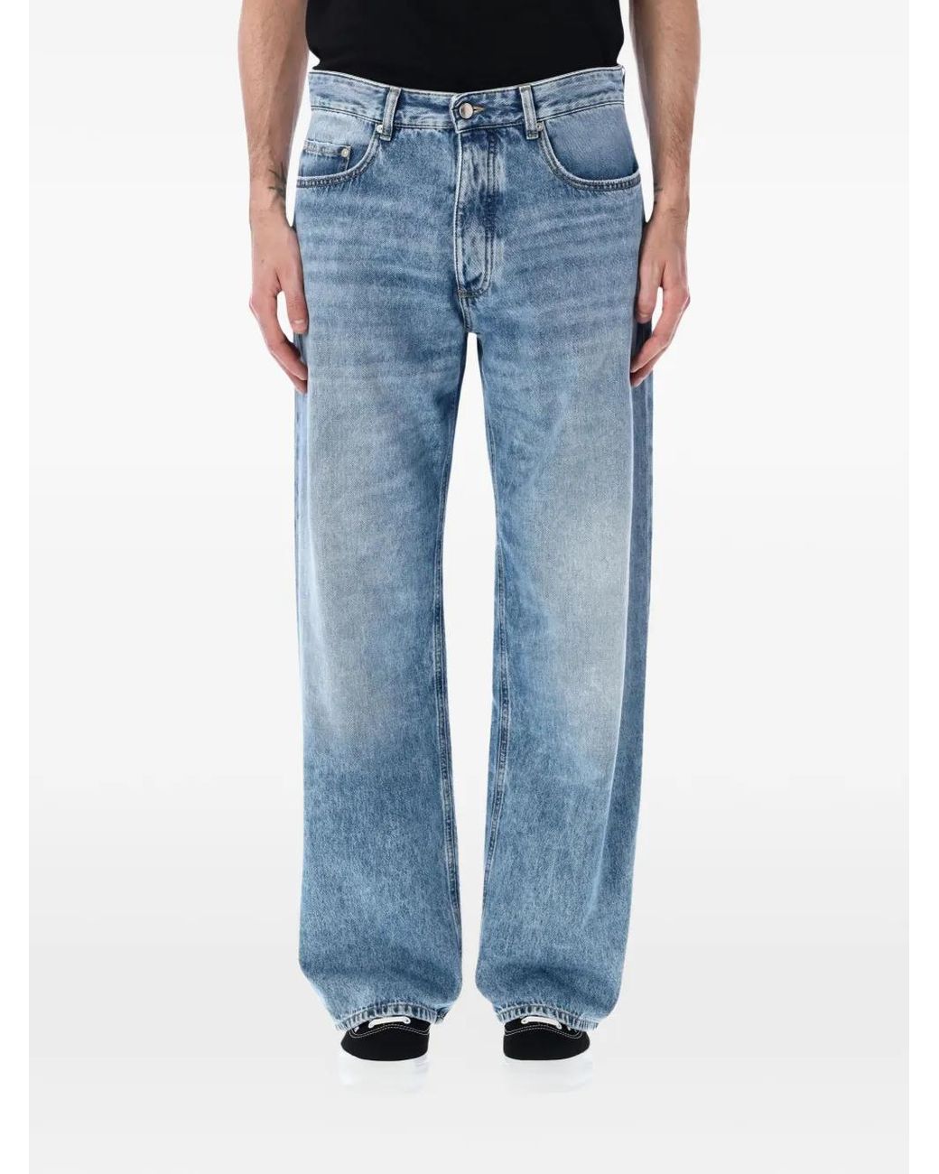 ICON DENIM Blue Will Star-Embroidered Washed Jeans for men