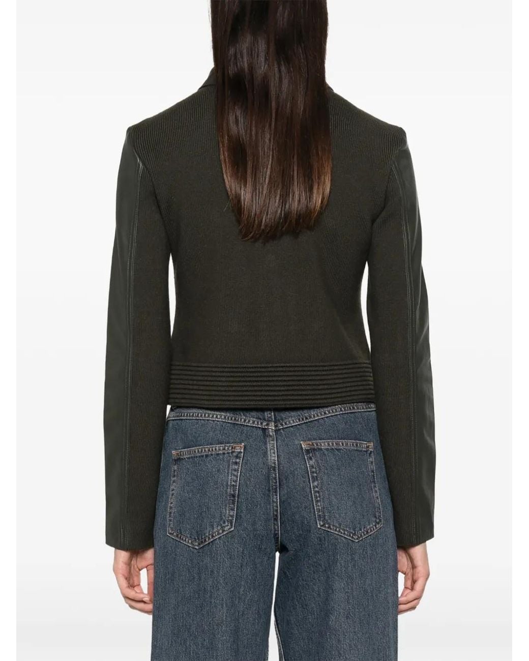 IRO Green Panelled Leather Jacket