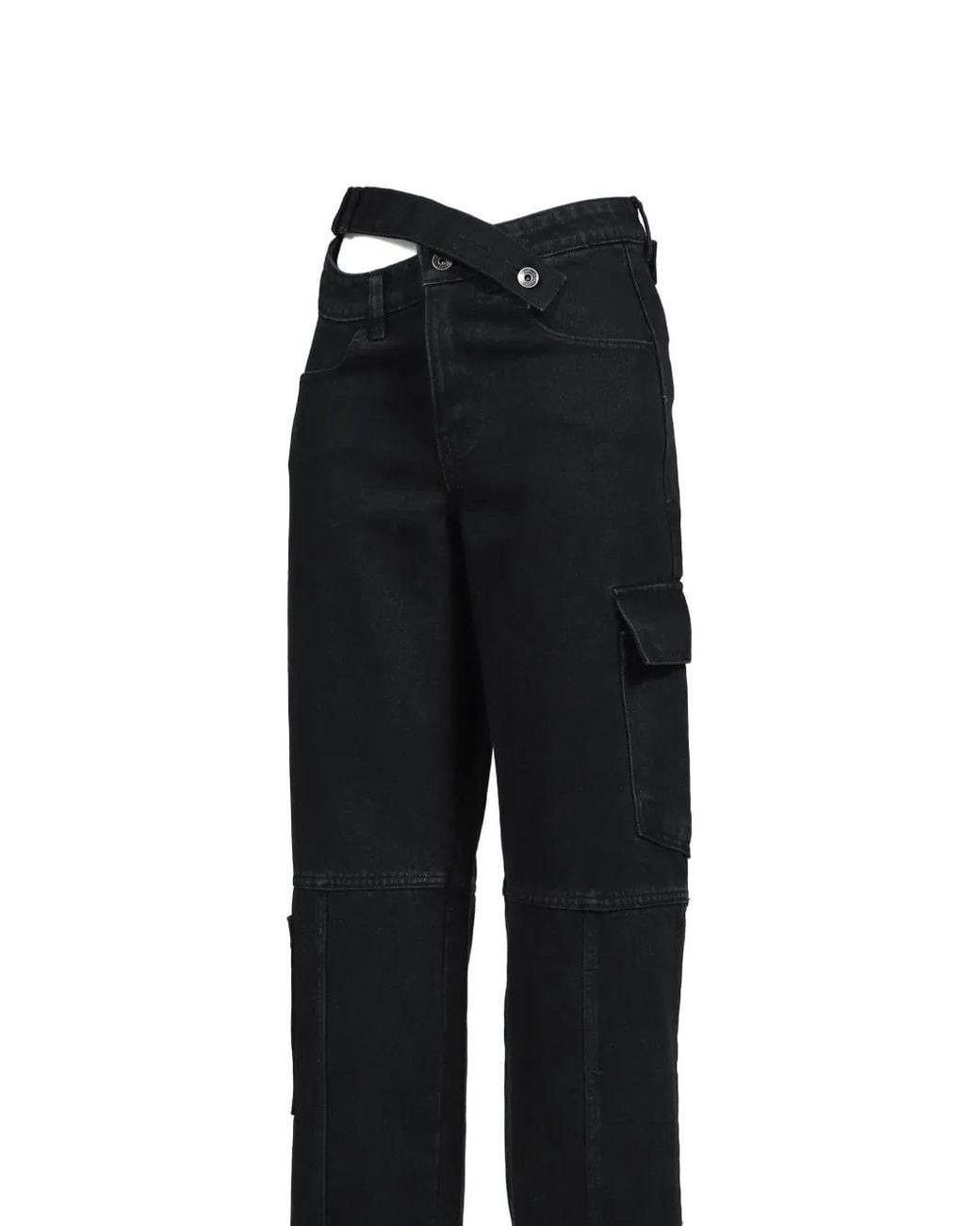 BOHEMSEO Black Cross-Waist Cargo Pants