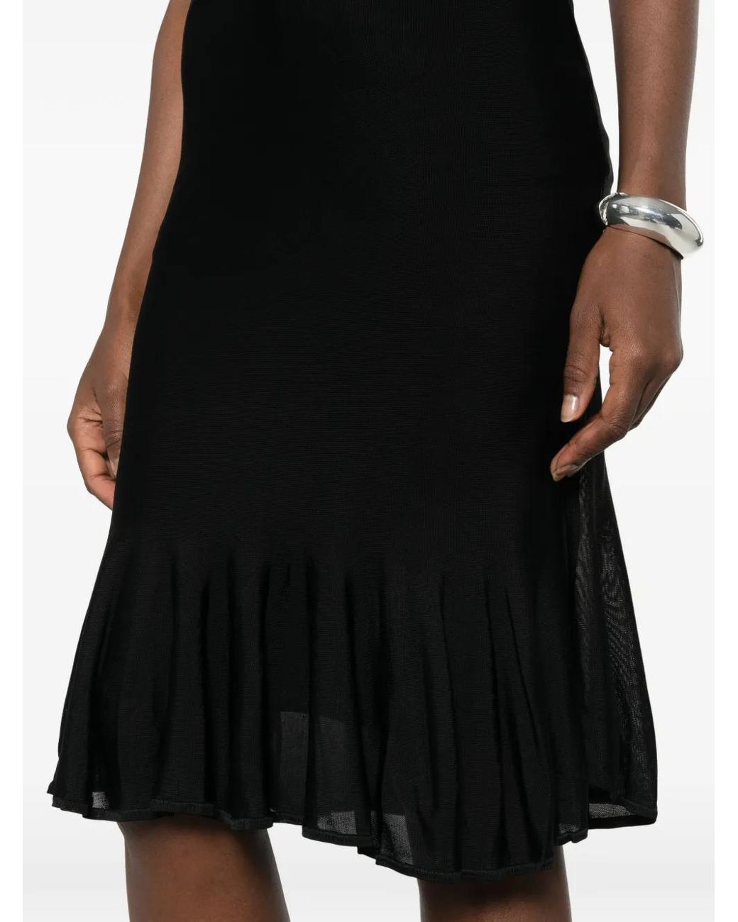 Totême Black Fluted Knit Skirt