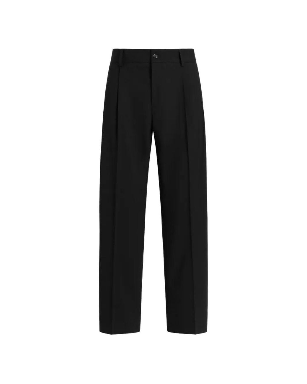 Dolce & Gabbana Black Wool Trousers for men
