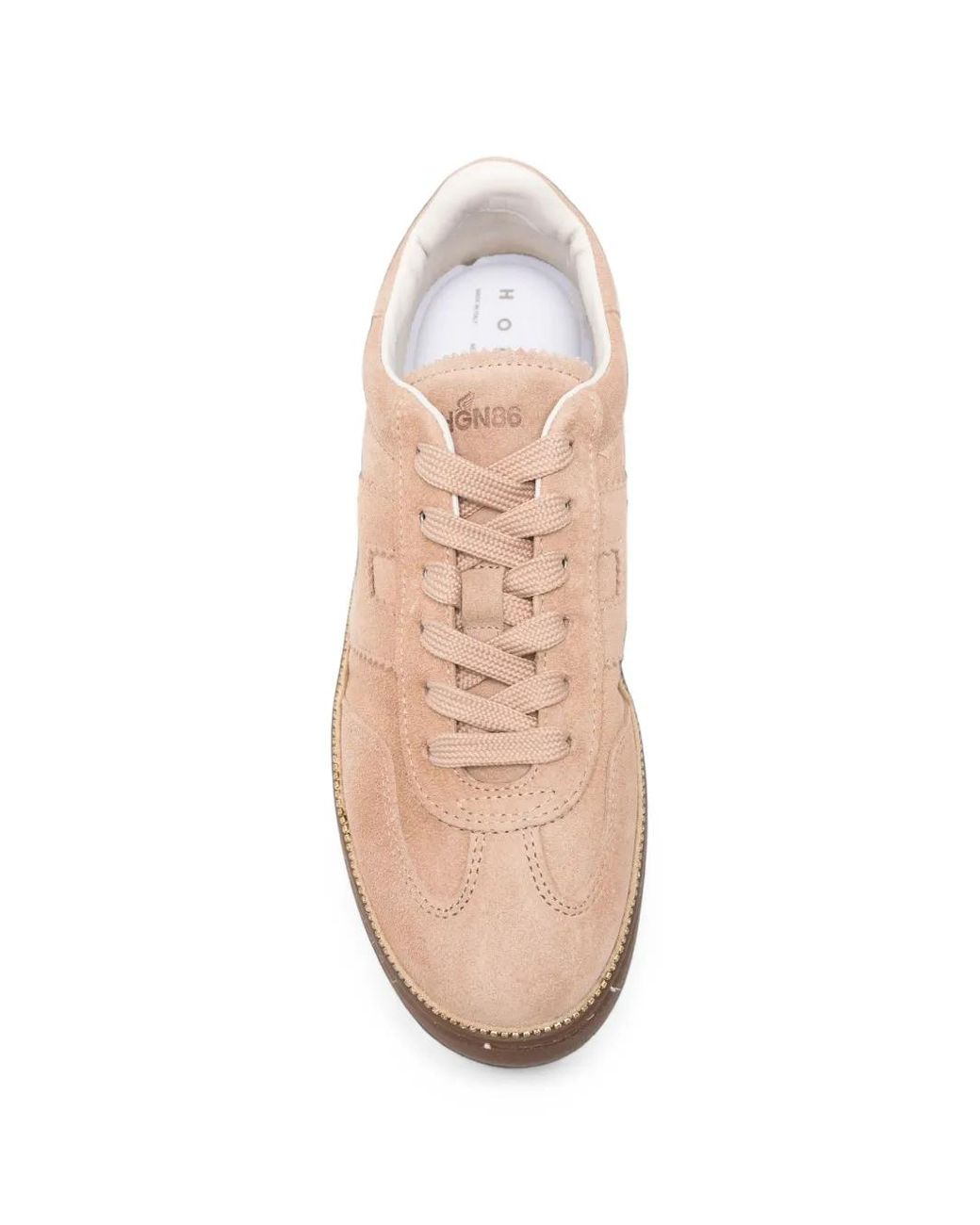 Hogan Pink Crystal-Embellished Suede Sneakers