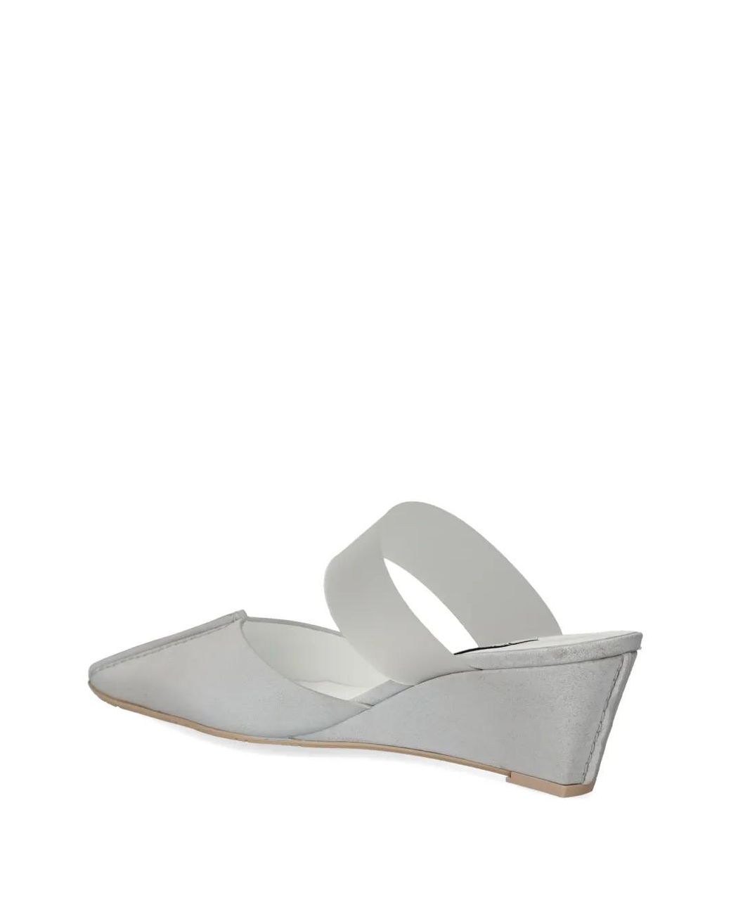 Ras White Square Toe Leather Mules