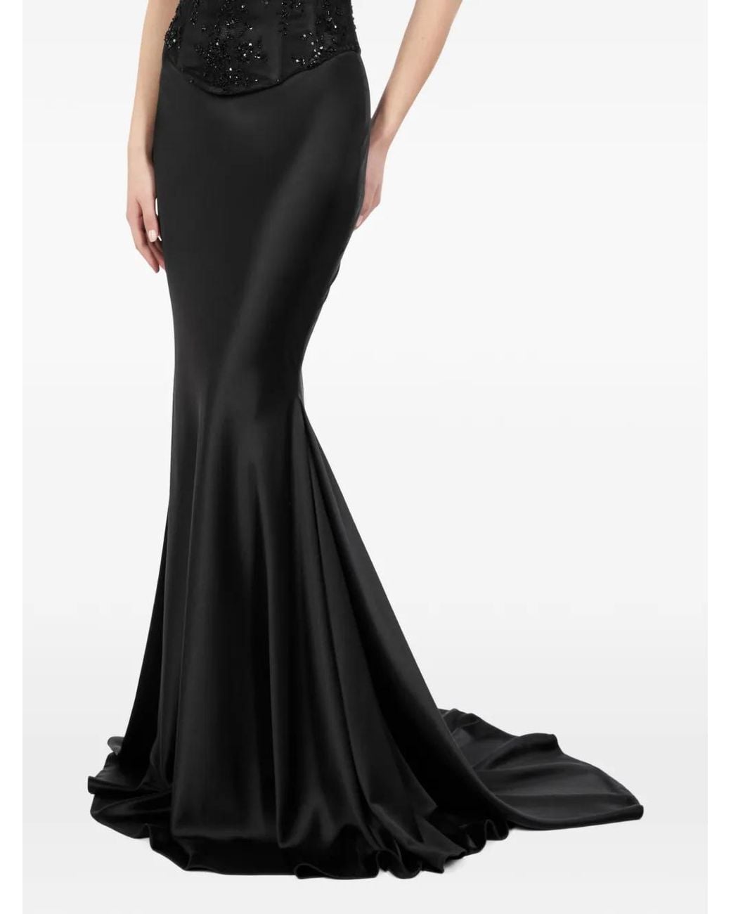 ALEXIA & ANTONIA Black Bias-Cut Maxi Skirt