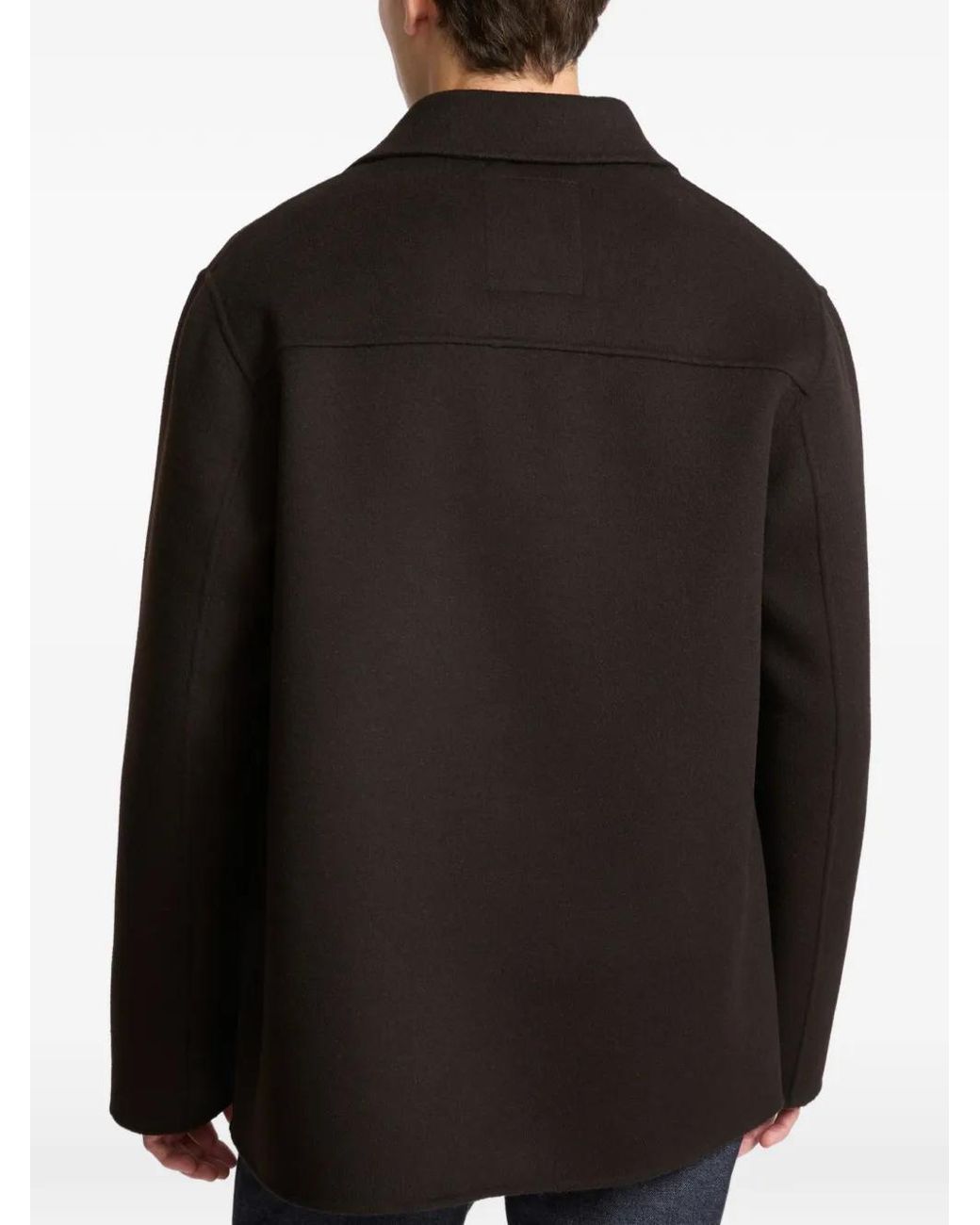 Yves Salomon Black Calf Leather-Patch Jacket for men