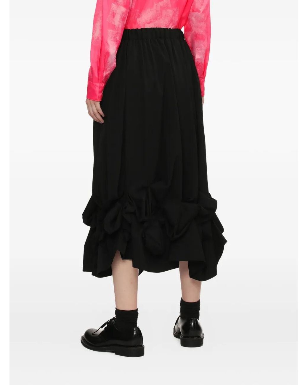 Comme des Garçons Black Ruffled Midi Skirt