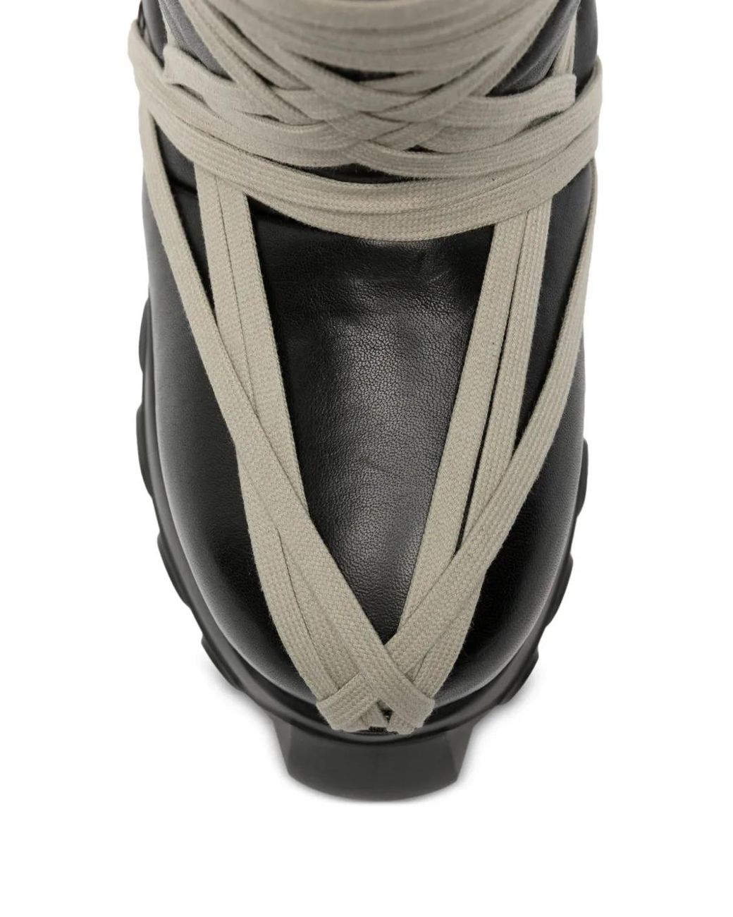 Rick Owens Black Megalace Lunar Mega Tractor Lace-Up Boots