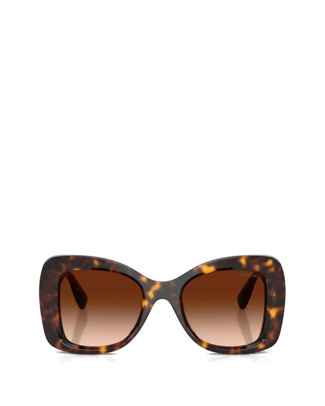 Swarovski Brown Crystal-Embellished Square-Frame Sunglasses