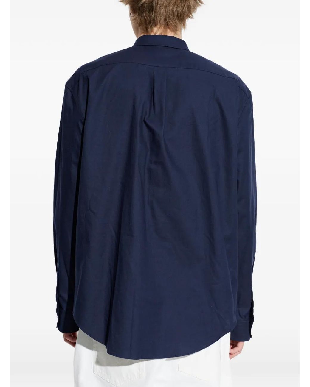 Balmain Blue Long-Sleeve Shirt for men