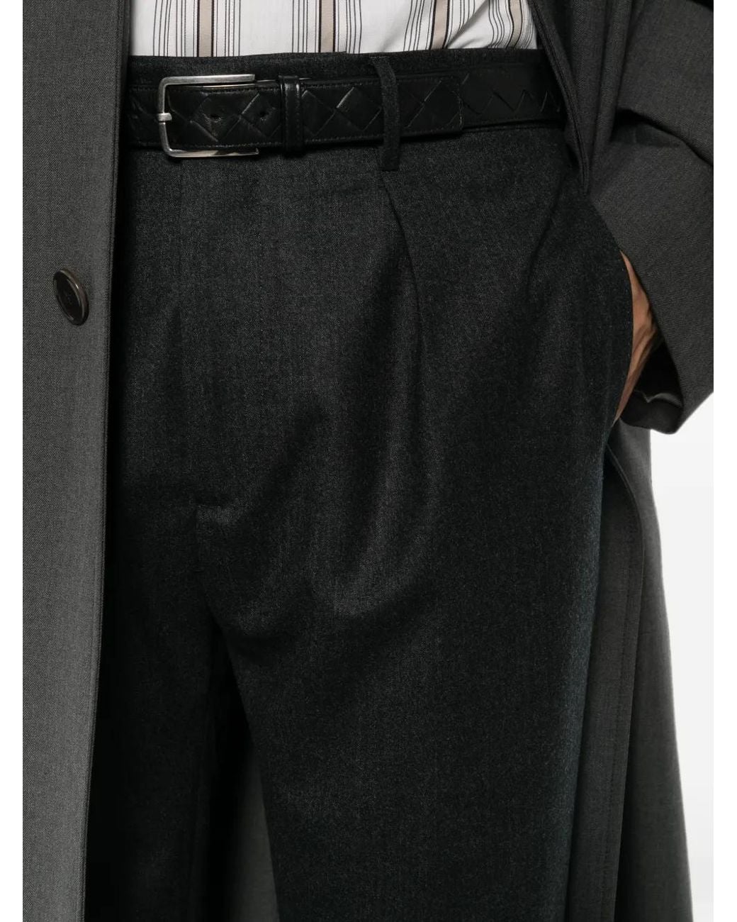 Berwich Gray Pantalon Chiaia À Passants De Ceinture for men