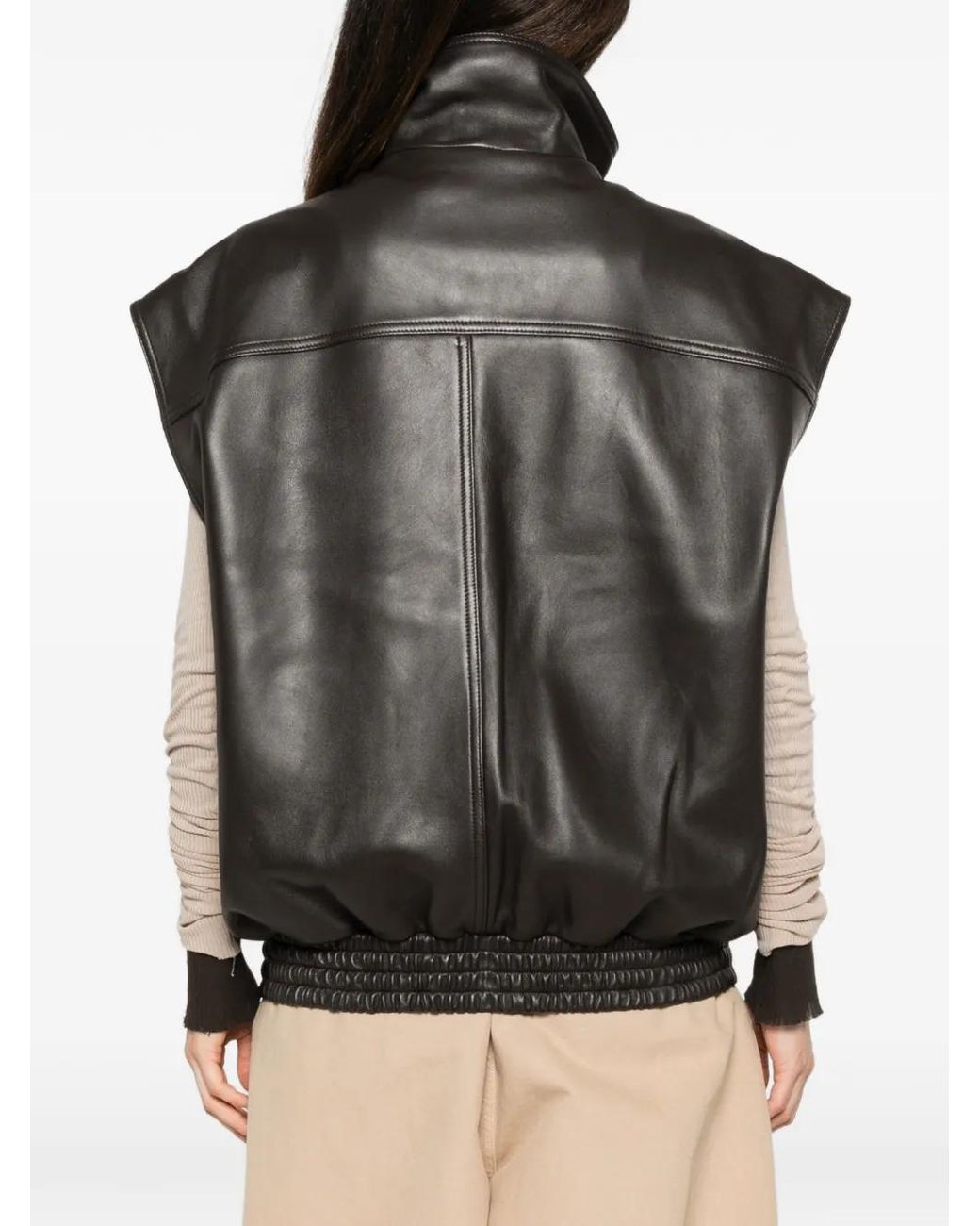 Balenciaga Gray Leather Waistcoat