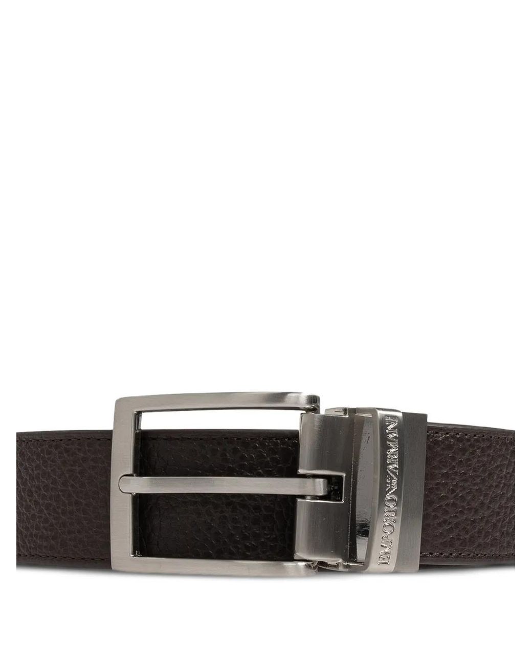 Emporio Armani Black Tumbled-Leather Belt And Card Holder Set for men
