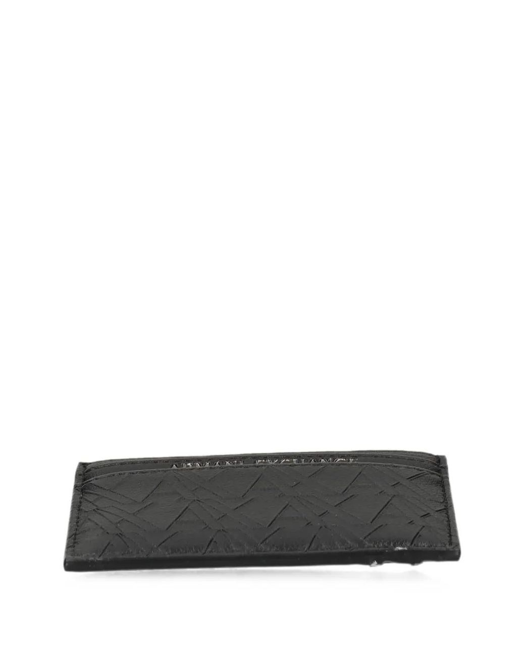 ARMANI EXCHANGE Black Logo-Embossed Card Holder