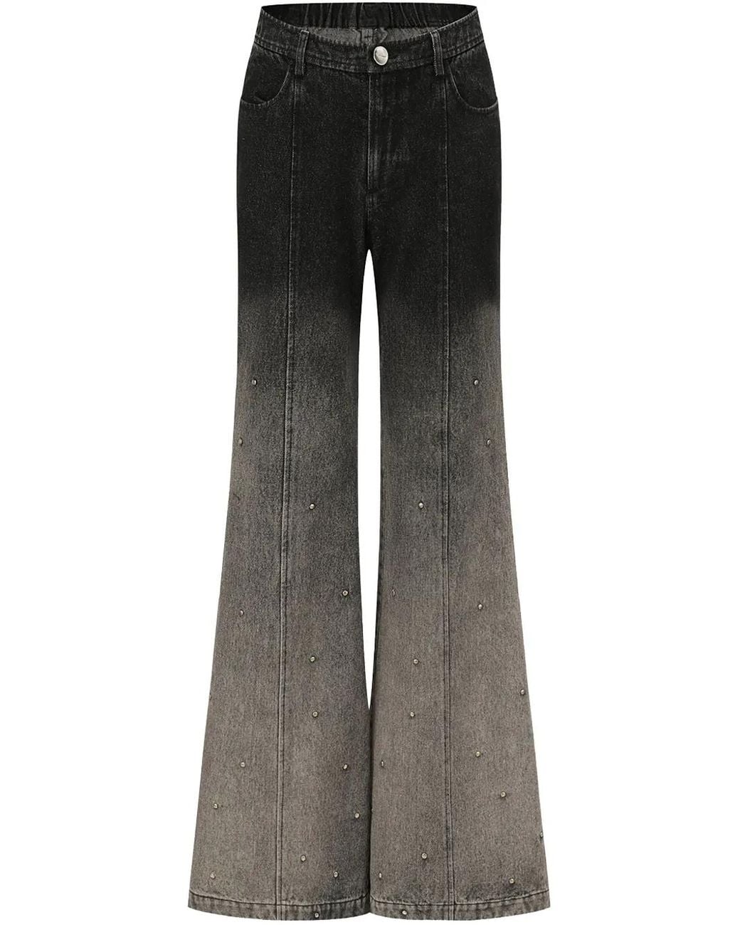 Oude Waag Gray Gradient-Print Flared Trousers