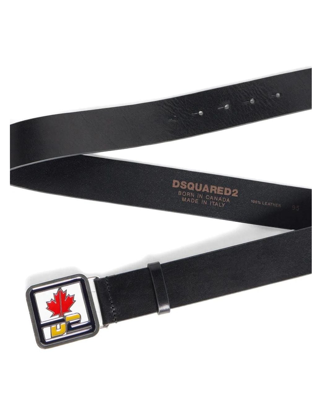 DSquared² D2 Patch Leren Riem in het White voor heren