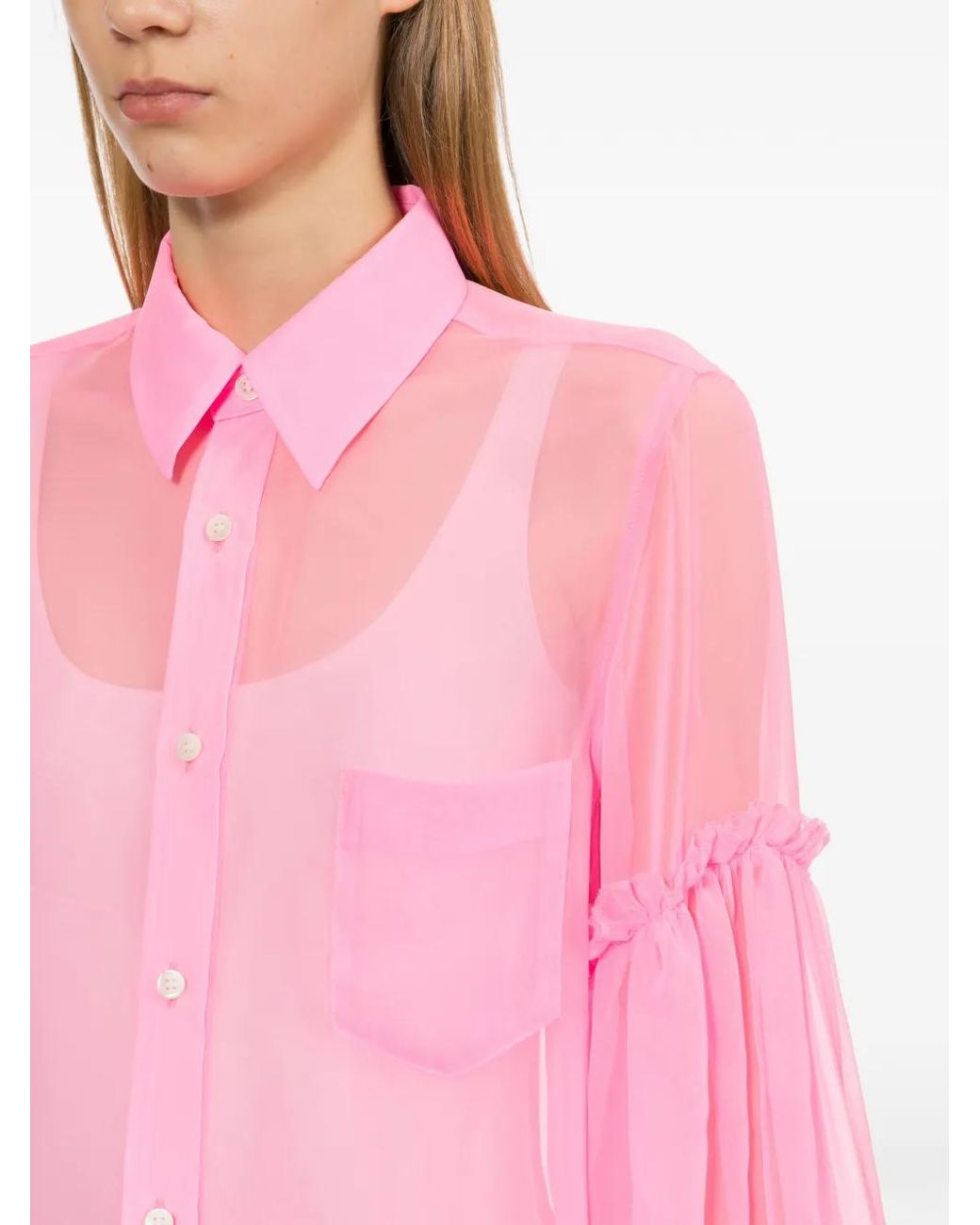 Comme des Garçons Pink Ruffled Shirt