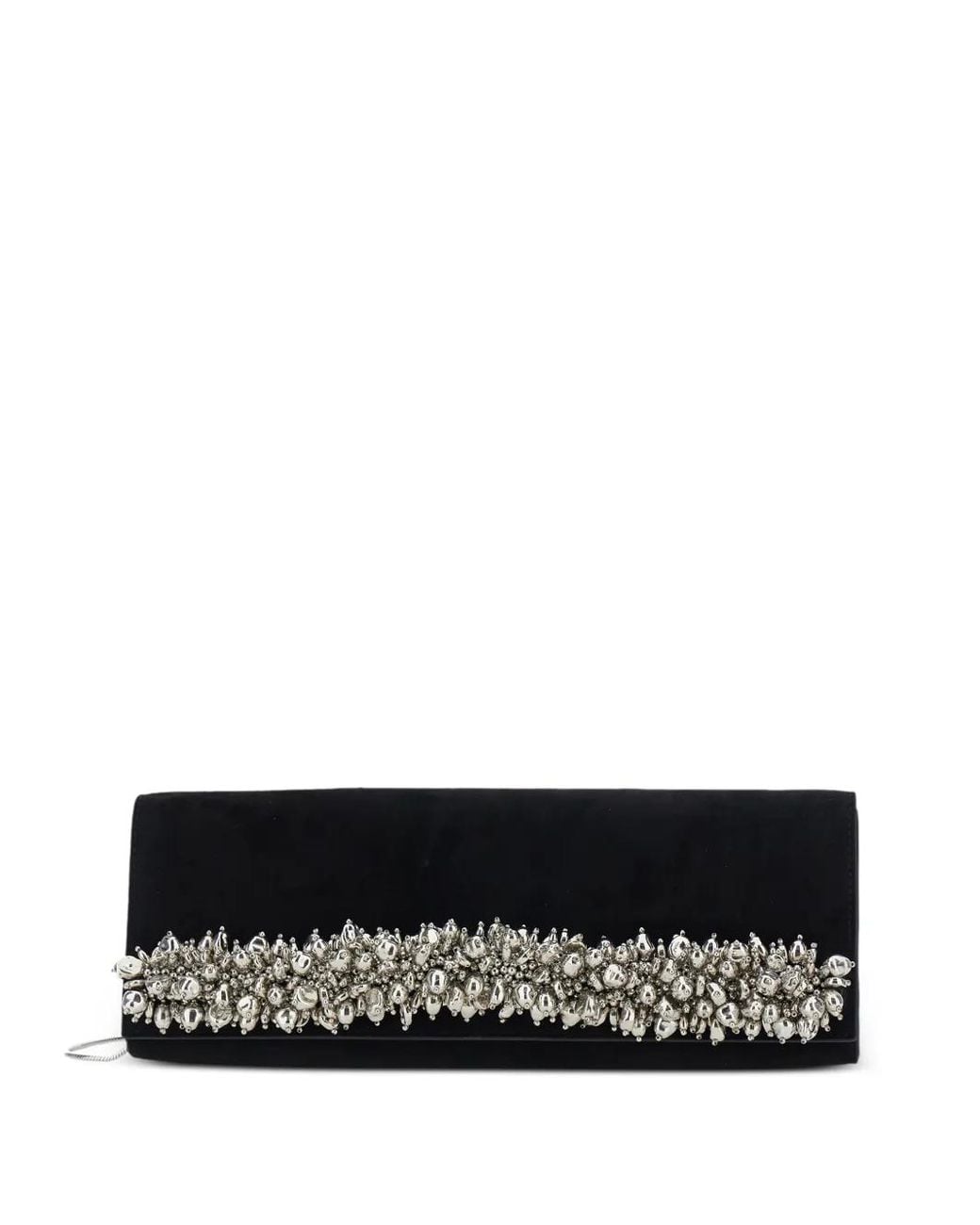 Jonathan Simkhai Black Embellished Suede Clutch Bag