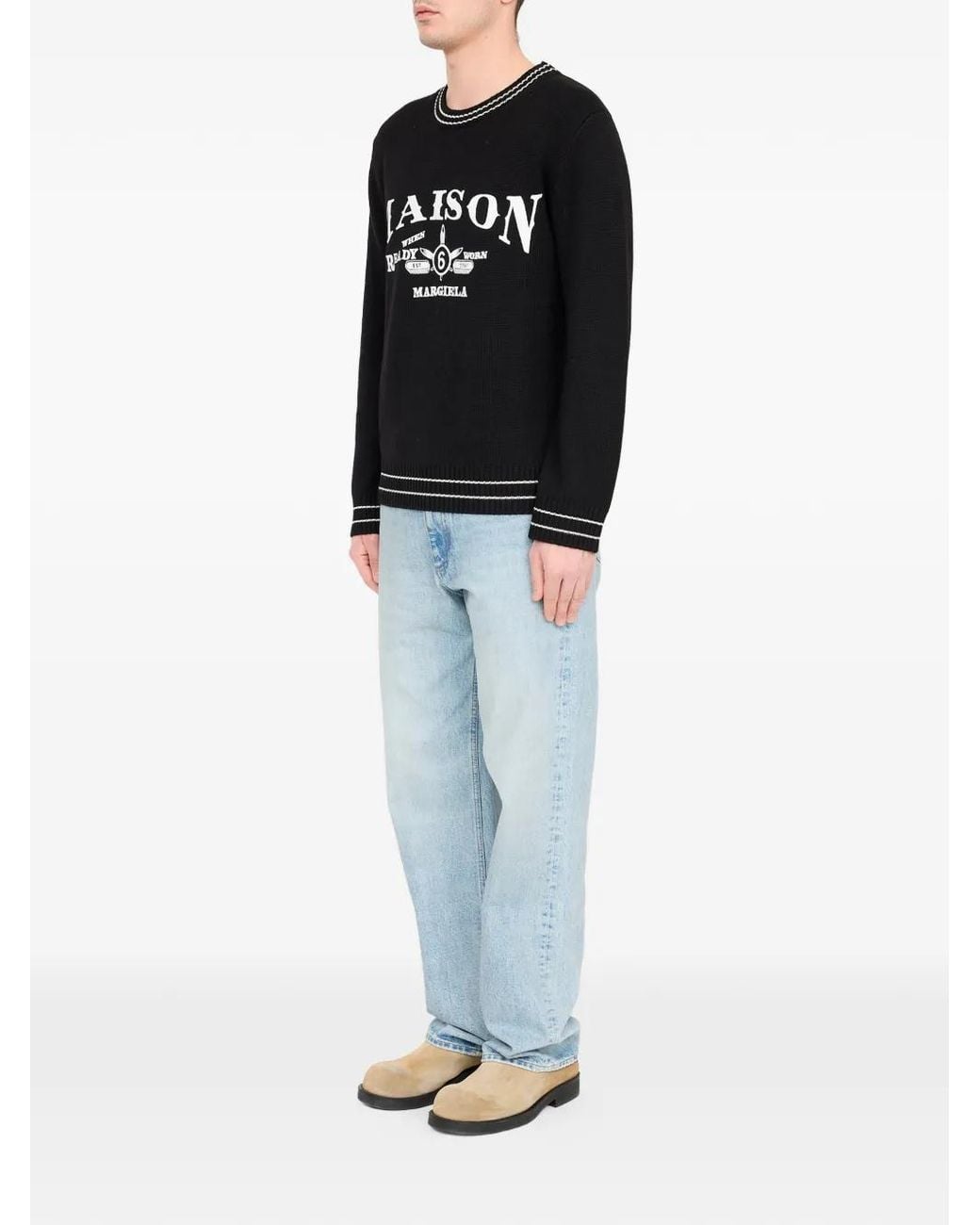 MM6 by Maison Margiela Black Wool-Blend Jumper for men