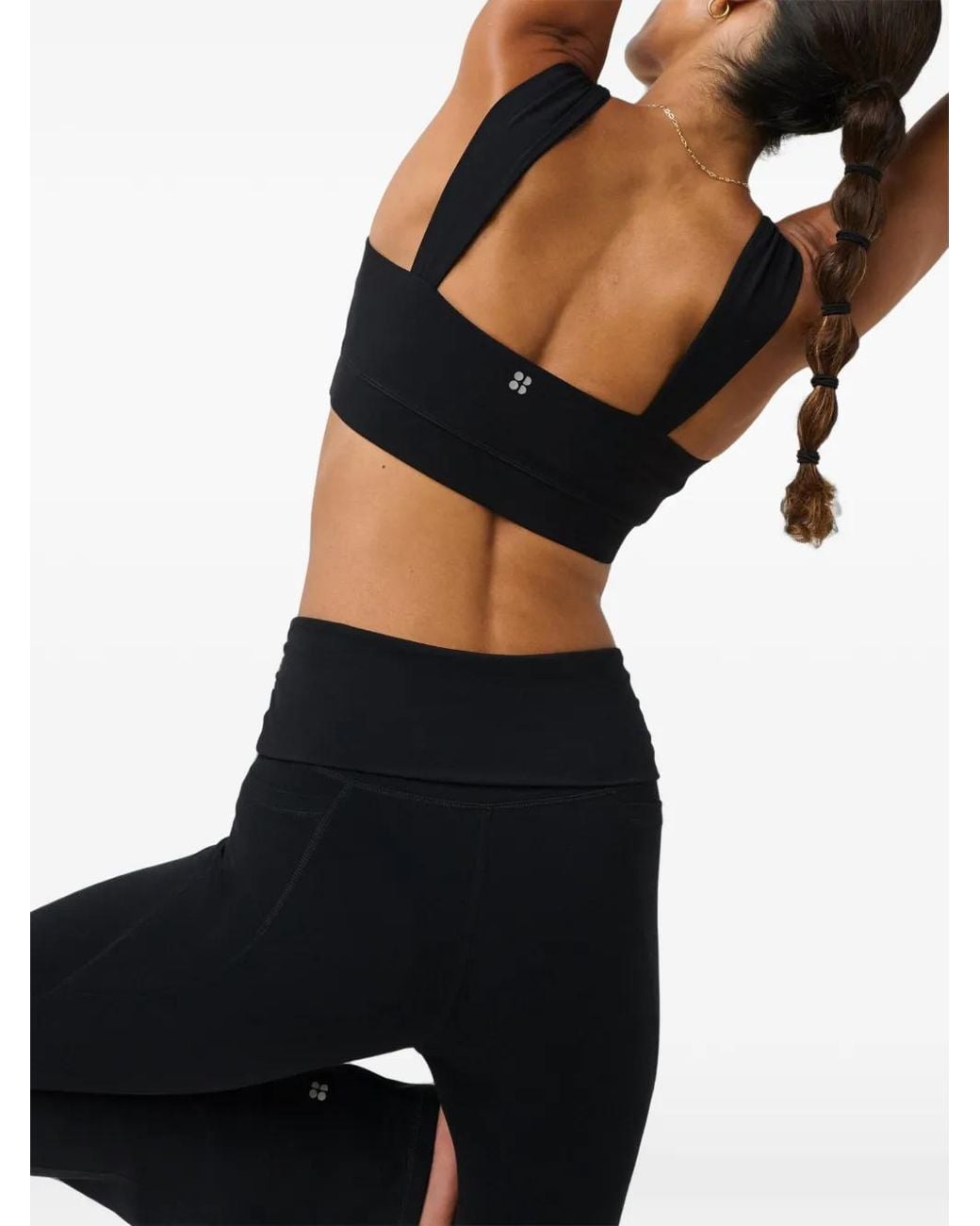 Sweaty Betty Black Ultimate Studio Gathered-Strap Performance Top