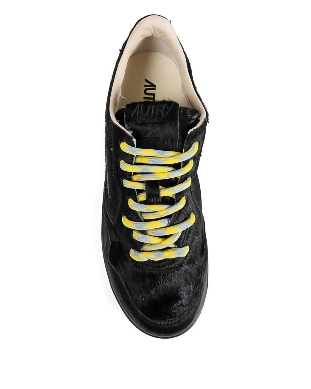Autry Black Calf Hair Medalist Low Trainers