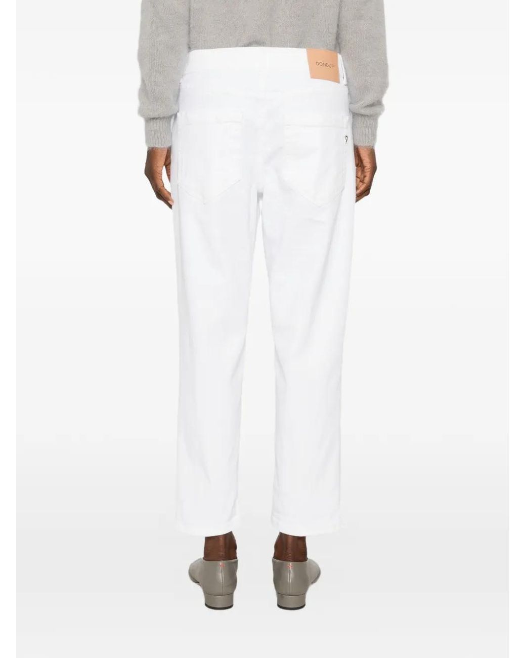 Dondup White Jean Court Koons À Coupe Ample