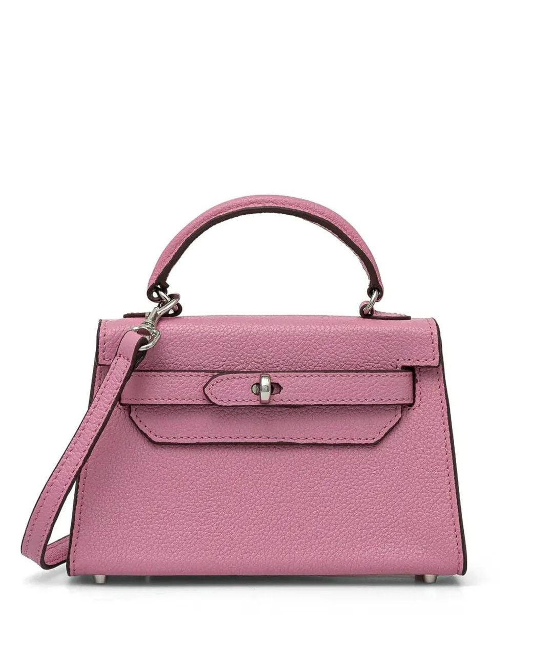 Silvian Heach Pink Sanita Leather Tote Bag