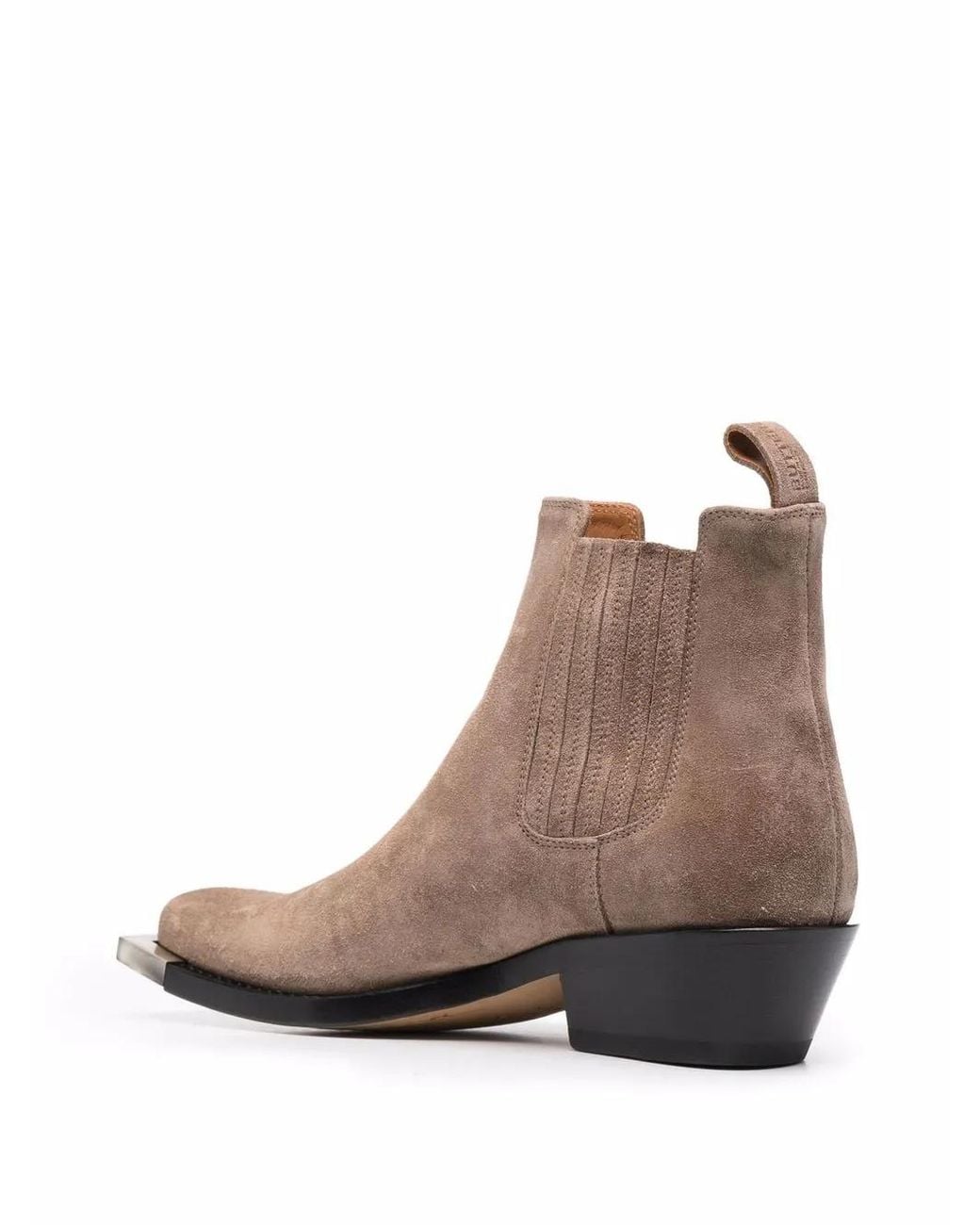 Buttero Brown Square-Toe Suede Ankle Boots