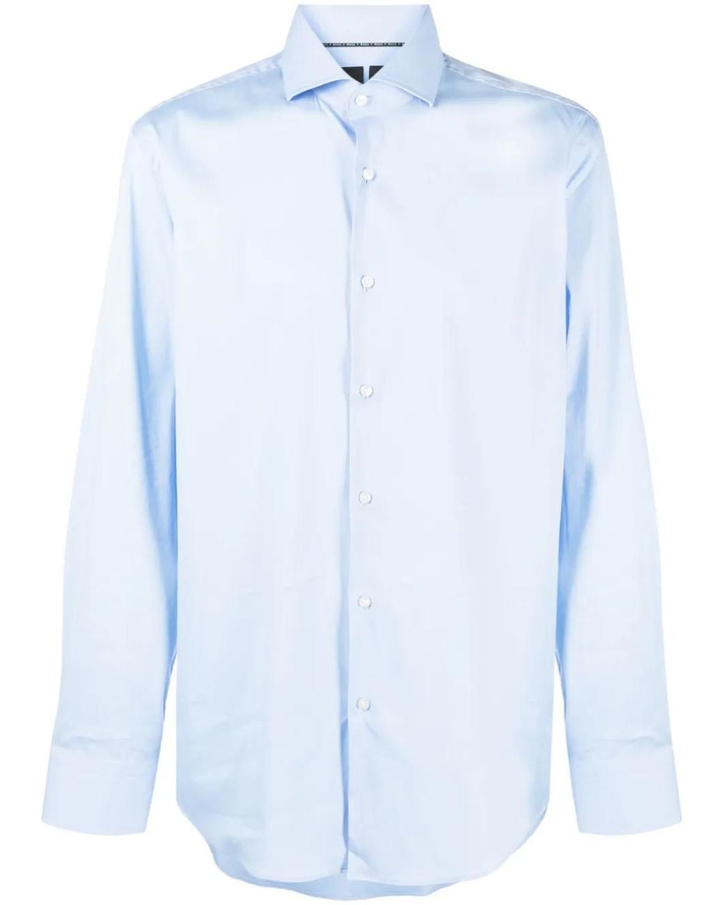 Boss Blue Classic-Collar Long-Sleeve Shirt for men