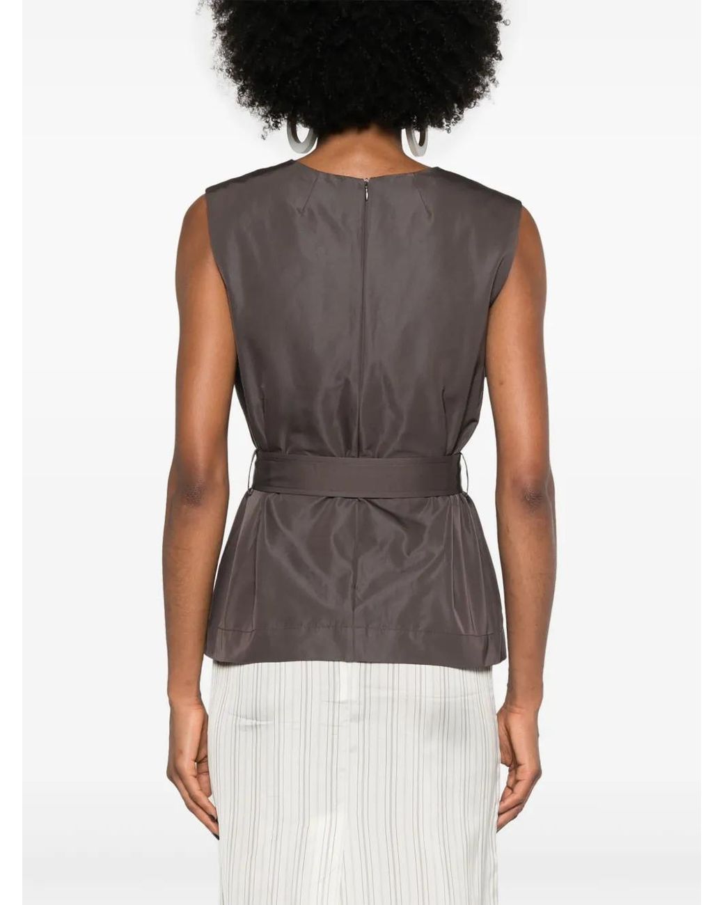 P.A.R.O.S.H. Mouwloze Top in het Gray