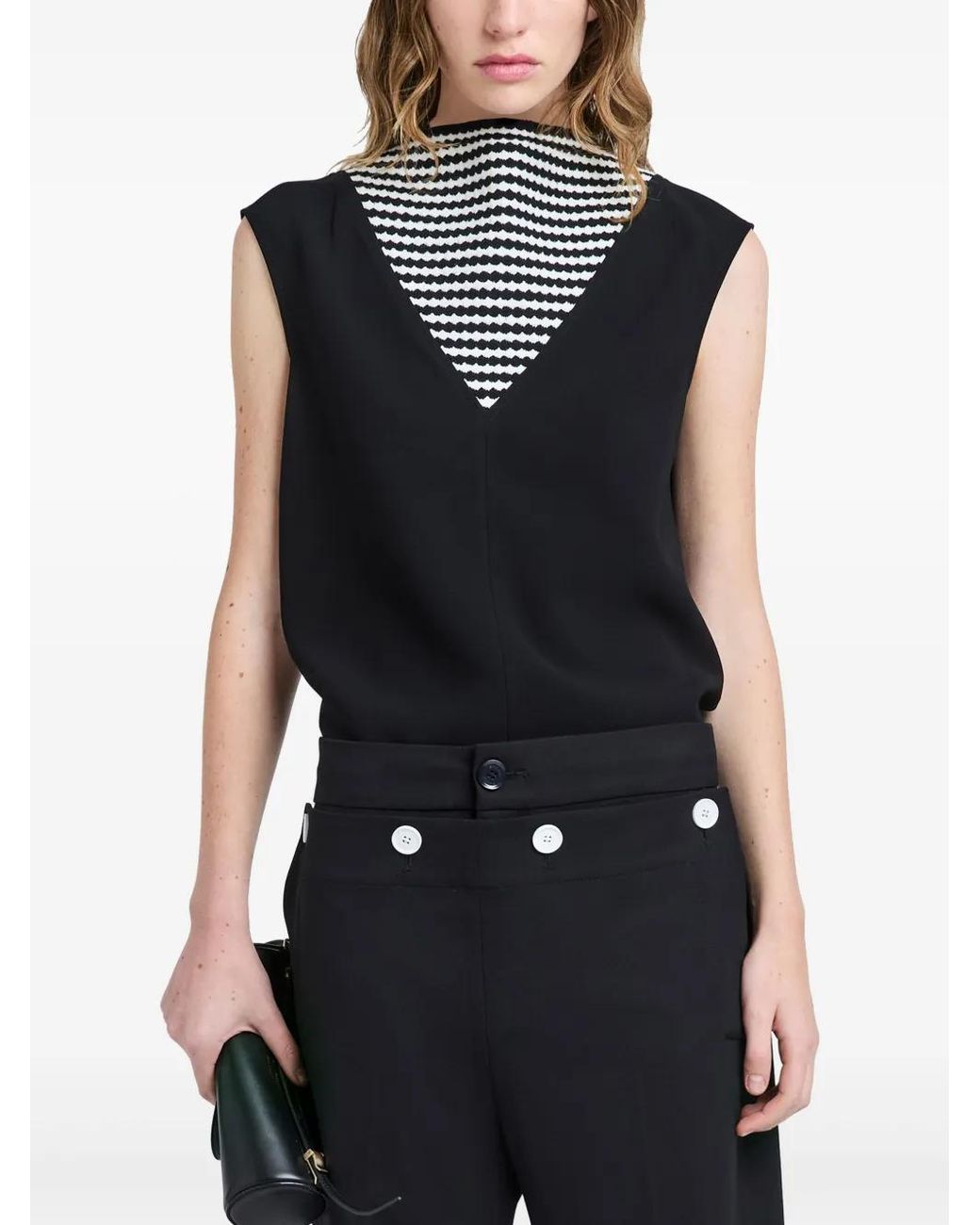 Proenza Schouler Black Prescott Top