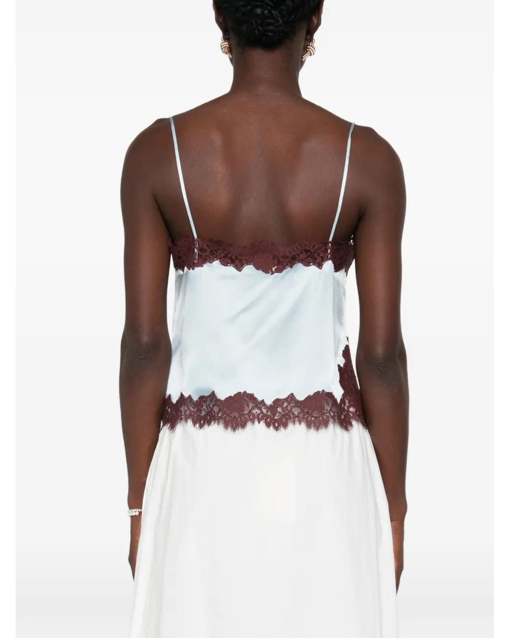 Doen Blue Avelaine Lace-Trim Top