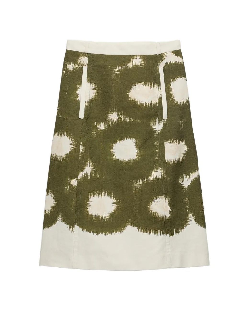 Prada Green Printed Canvas Skirt