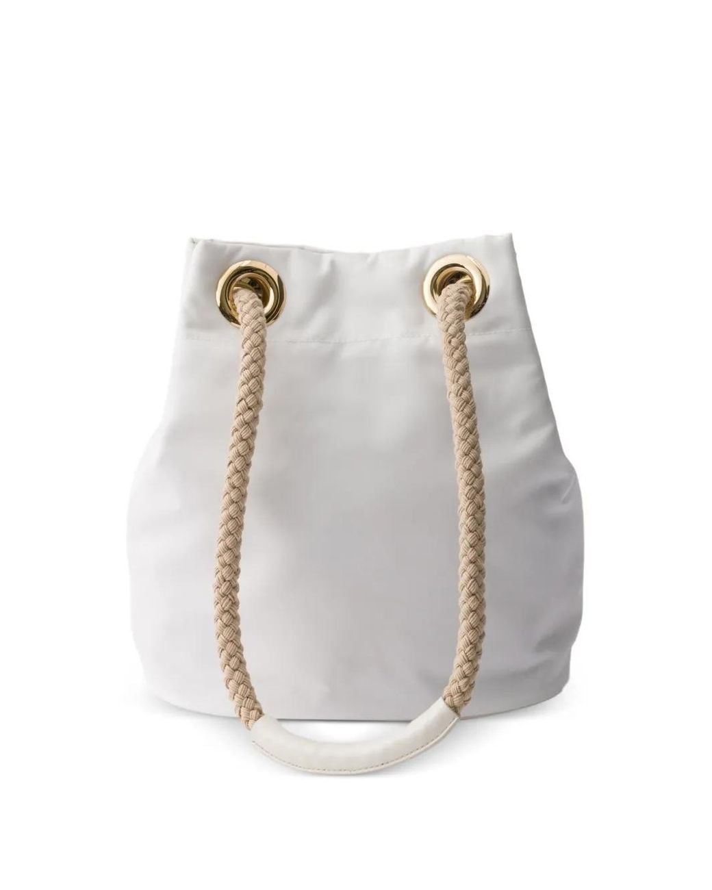 Prada White Braided Rope-Handle Tote Bag
