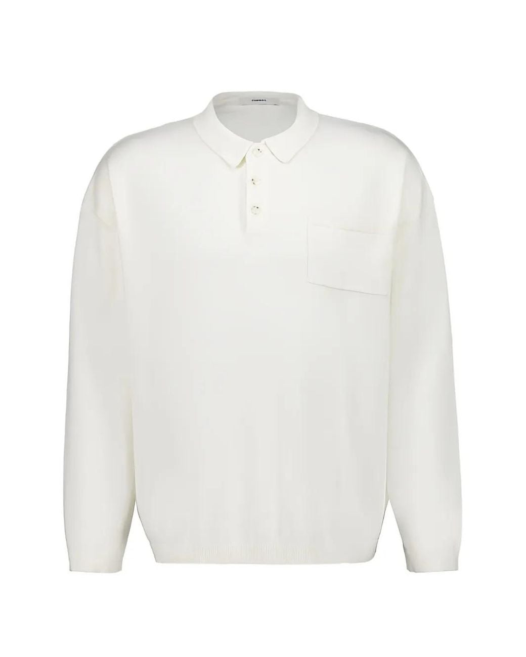 Commas White Boxy Polo Shirt for men