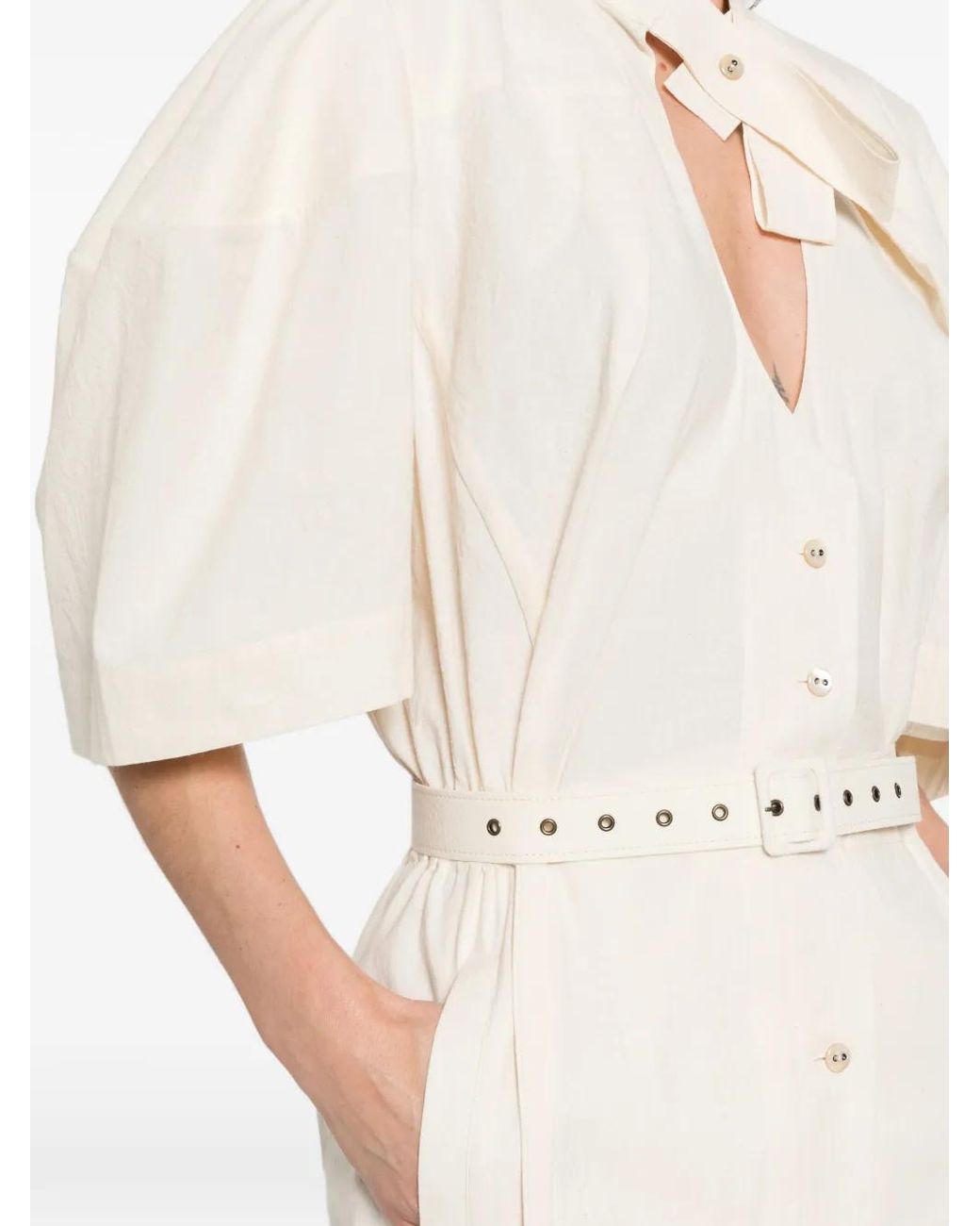 Vivienne Westwood White Belted Loop Midi Dress
