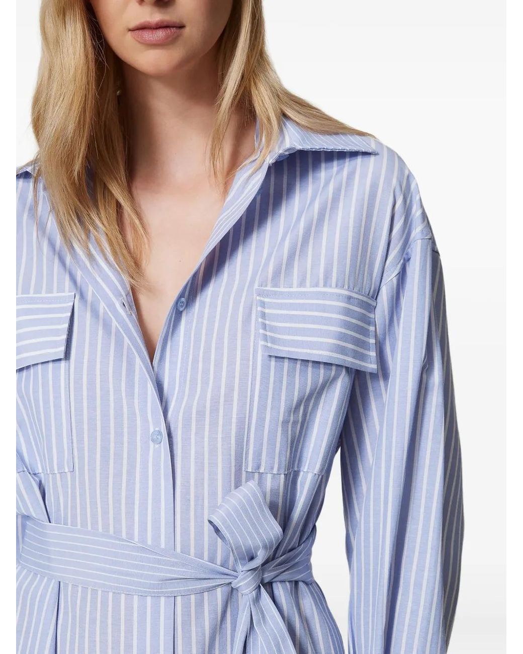 Twinset Blue Striped Shirtdress