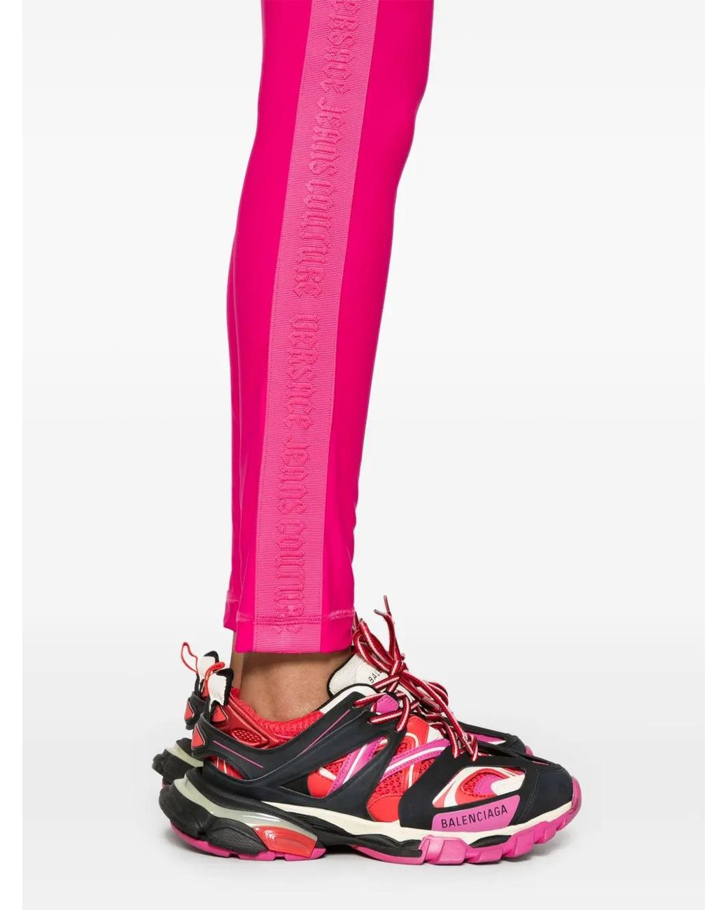 Versace Jeans Couture Pink Logo-Trim Leggings
