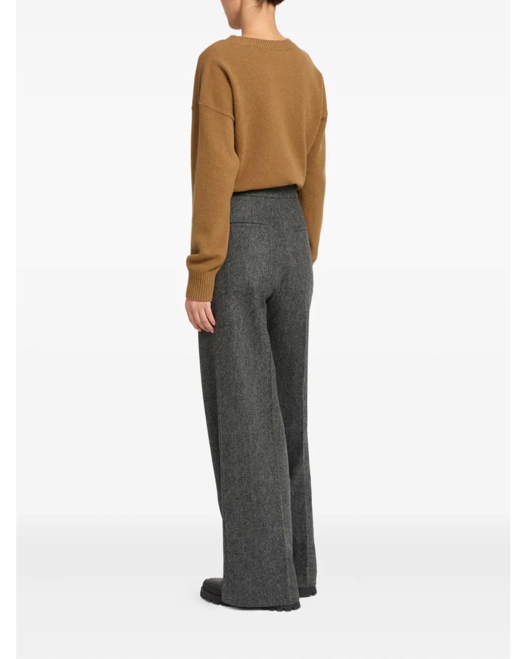 Yves Salomon Gray Flannel Tailored Trousers