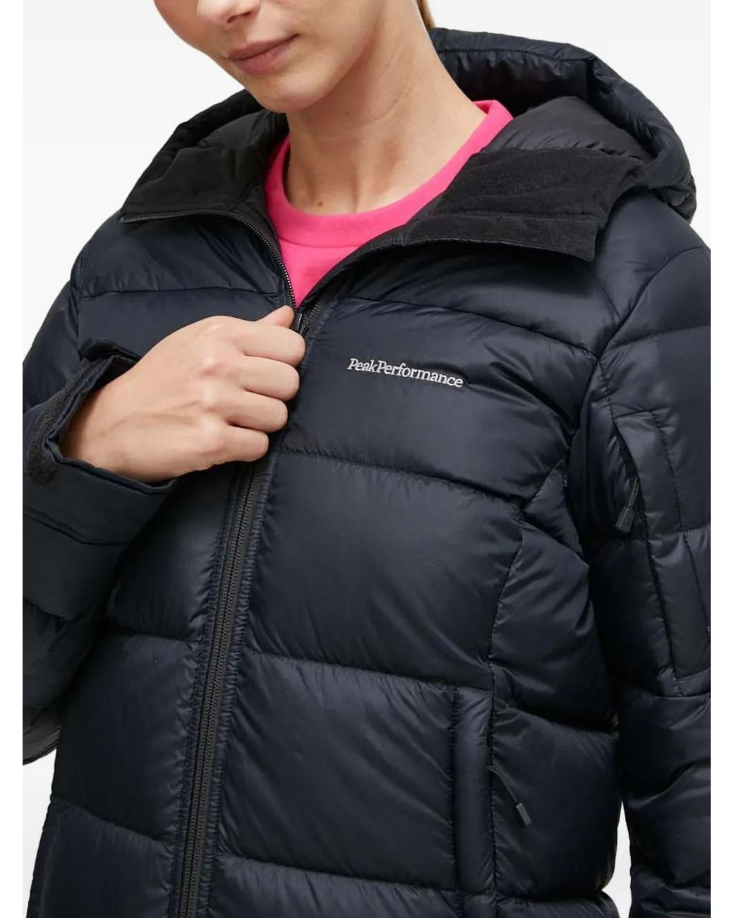 Peak Performance Blue Hooded Quilted Jacket