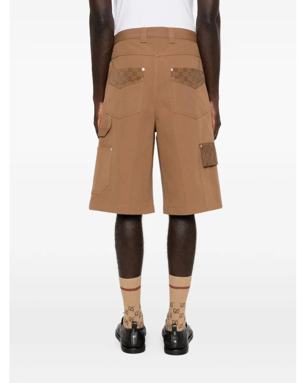 Gucci Brown Gg-Motif Multiple-Pocket Shorts for men
