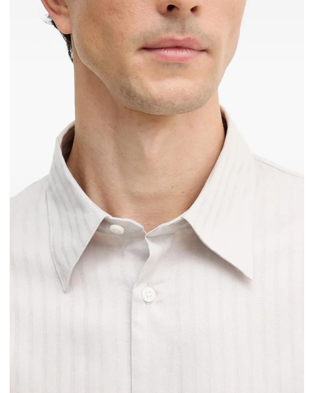 ARMANI EXCHANGE White Button-Fastening Striped Shirt for men