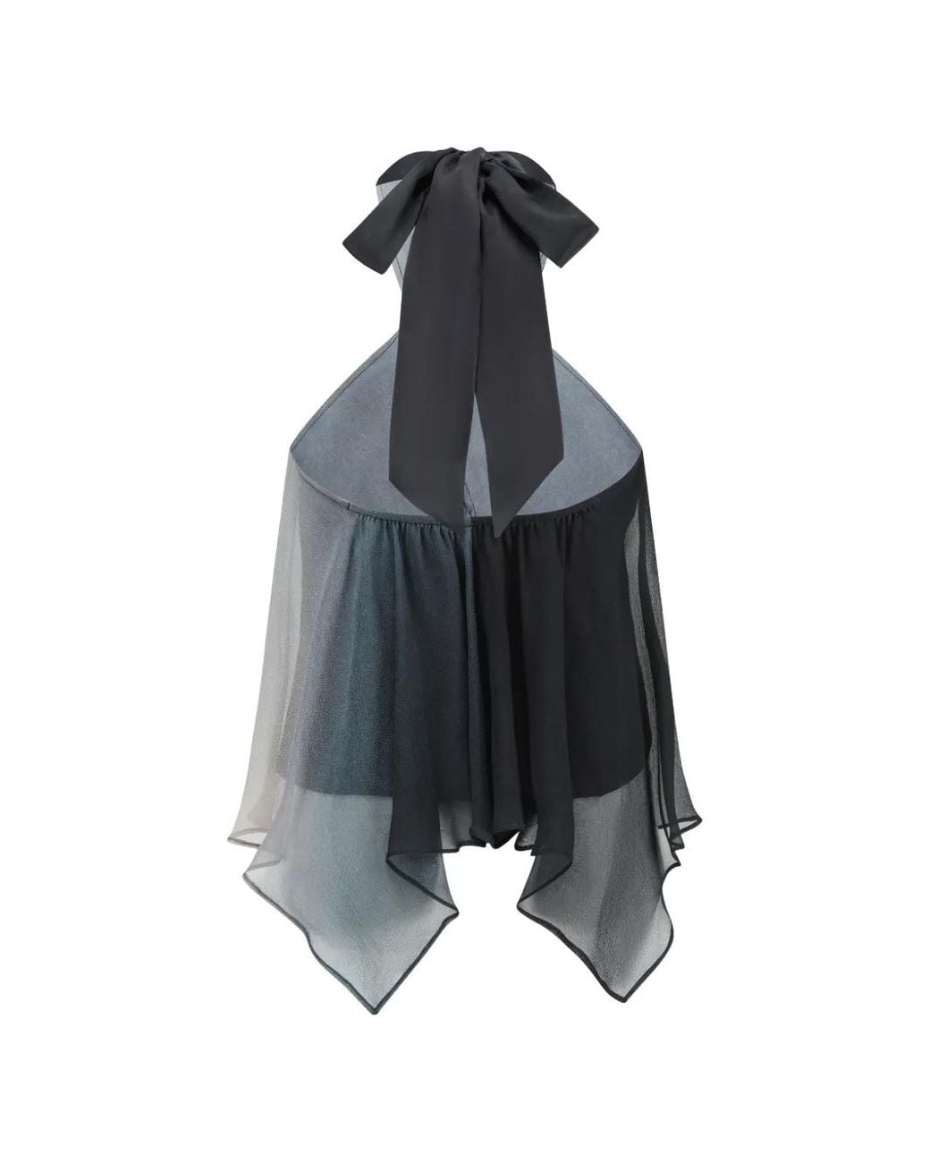 Oude Waag Blue Halter-Neck Double-Layer Top