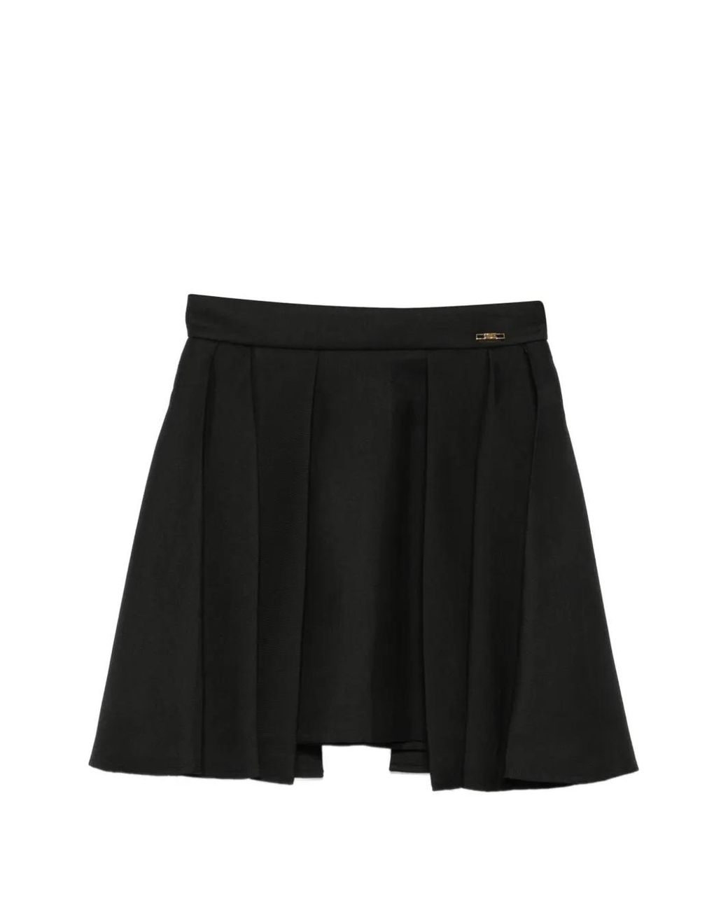 Elisabetta Franchi Black Cool Wool Miniskirt