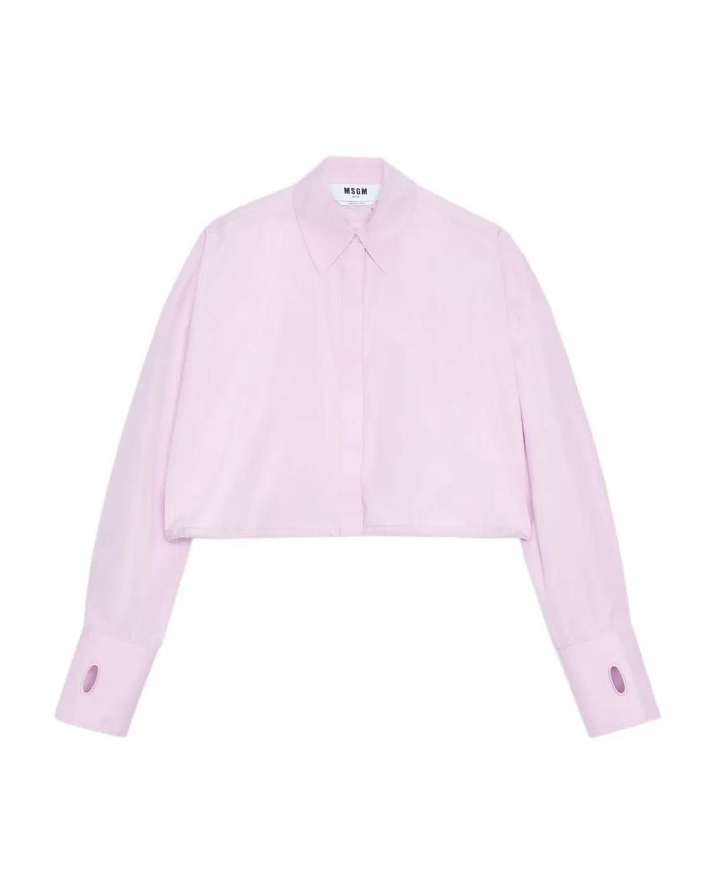 MSGM Pink Buttoned Cropped Shirt