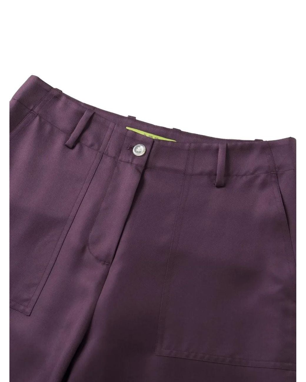 Shanghai Tang Purple Flared-Leg Trousers