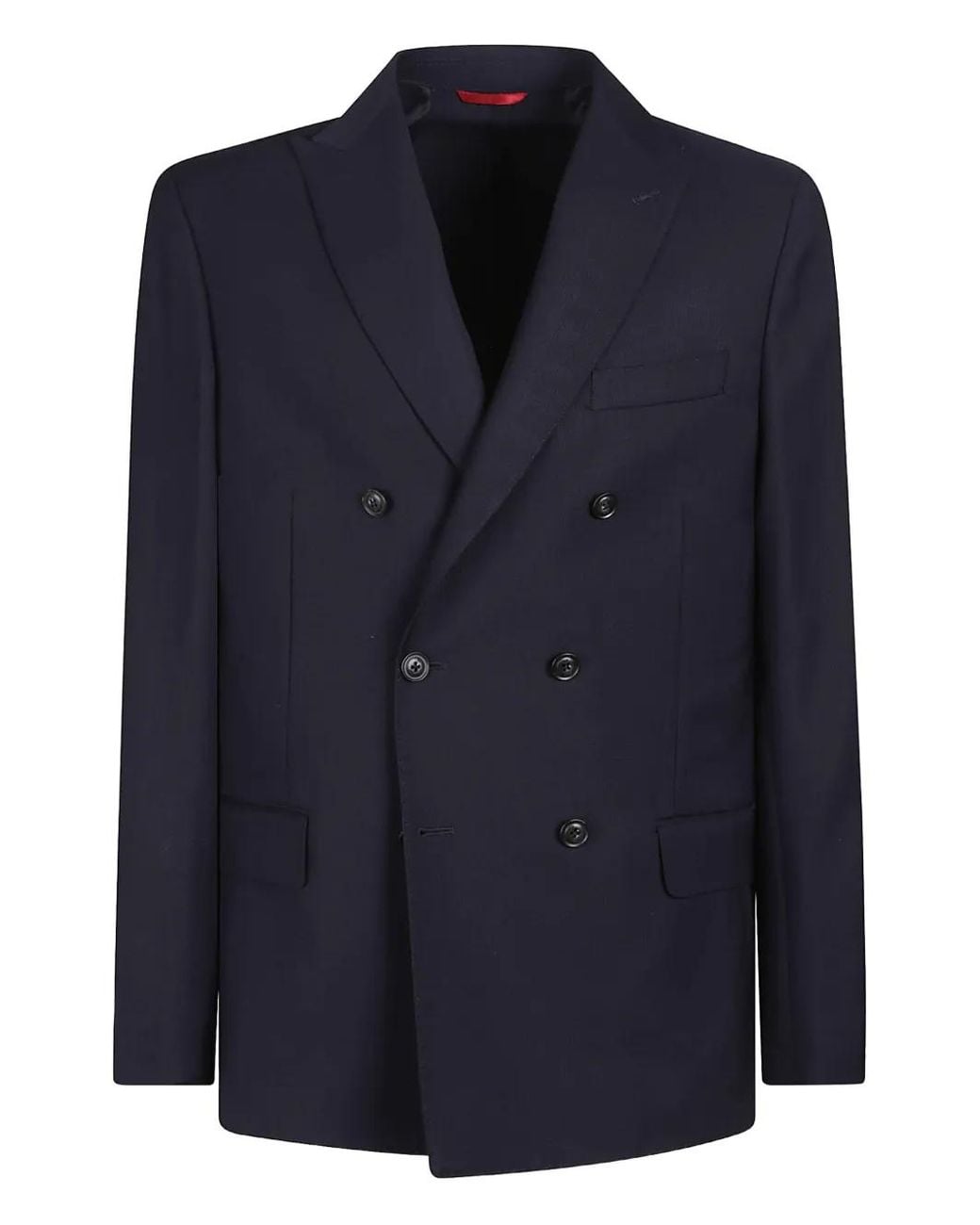 Fay Blue Double-Breasted Wool Jacket for men